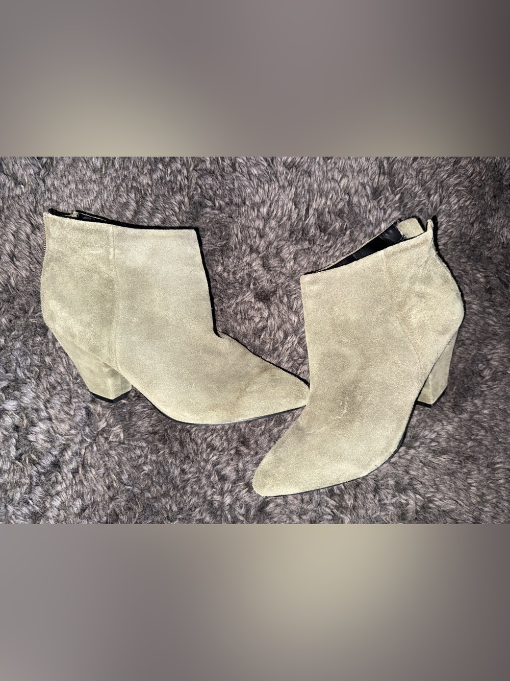Sole Society Suede Ankle Booties in Light Taupe